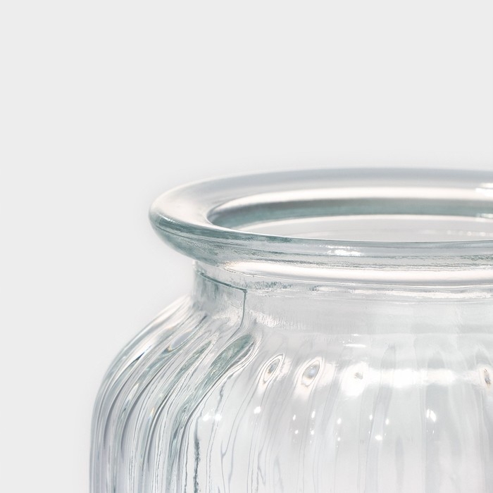 Банка стеклянная для хранения сыпучих продуктов Доляна &laquo;Зайка в золотом&raquo;, 600 мл, с керамической крышкой