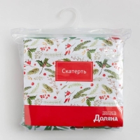 Скатерть новогодняя Доляна "Сhristmas berries" 145*220 +/- 2 см, 100% п/э