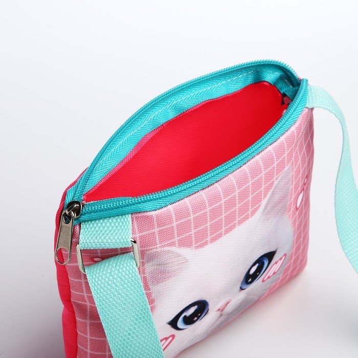 Сумка детская для девочки на молнии, цвет розовый/бирюзовый Сумка детская для девочки на молнии, цвет розовый/бирюзовый