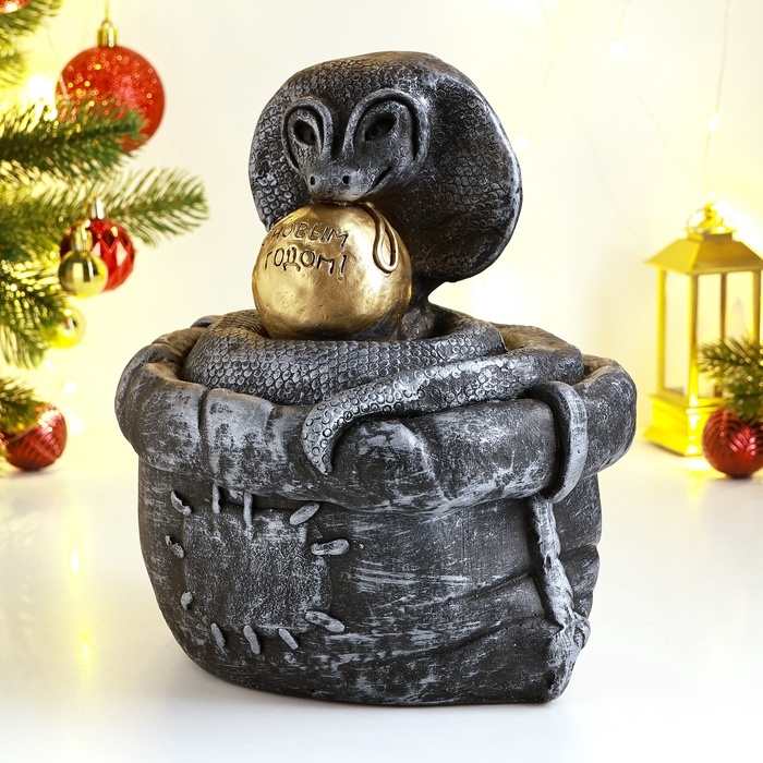 Копилка  Копилка "Змея в мешке" 21х18х23см, серебро