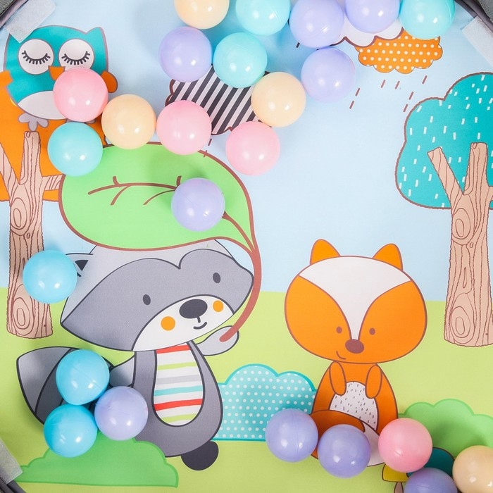 Развивающий коврик 3 в 1 «Енот», 68х68 см, 30 цветных шариков, 5 игрушек, Крошка Я Развивающий коврик 3 в 1 «Енот», 68х68 см, 30 цветных шариков, 5 игрушек, Крошка Я