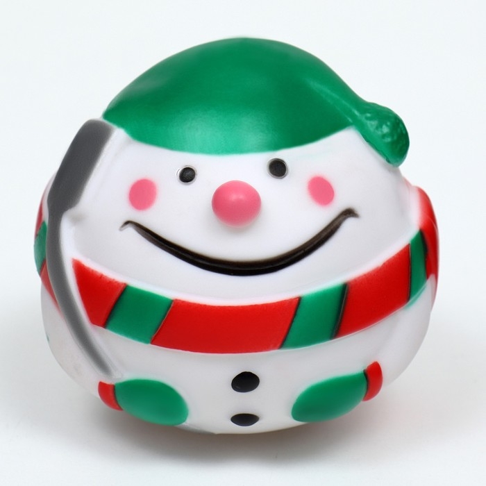 Шар пищащий для собак  Шар пищащий для собак "Весёлый снеговик", виниловый, 8,5 х 8 см