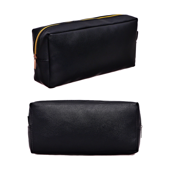 Пенал мягкий, 1 отделение, 90 х 200 х 50 см, объёмный, искусственная кожа, Calligrata Пенал мягкий, 1 отделение, 90 х 200 х 50 см, объёмный, искусственная кожа, Calligrata "Черно-золотой"