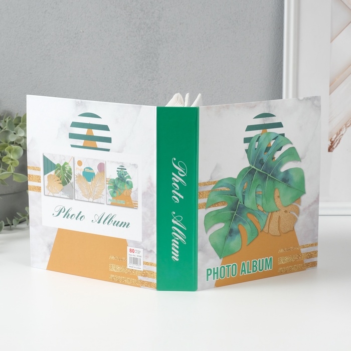Фотоальбом на 80 фото 10х15 см Фотоальбом на 80 фото 10х15 см "Папоротник" в коробке 23х19х5 см