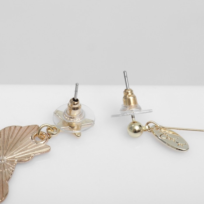 Серьги эмаль «Волшебство» кот и цветок, цветные в золоте Серьги эмаль «Волшебство» кот и цветок, цветные в золоте