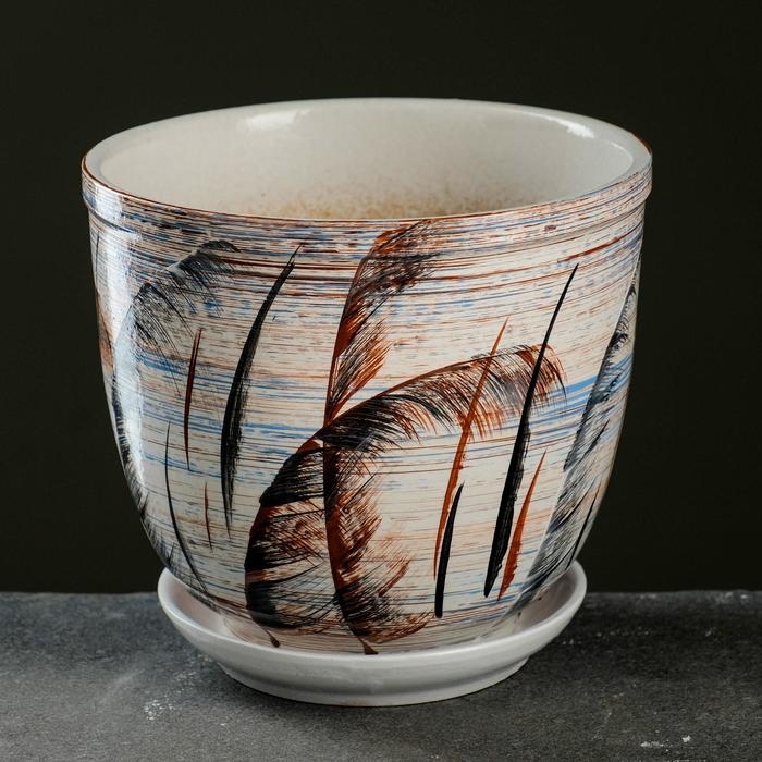 Горшок цветочный Горшок цветочный "Камыш" с поддоном, 5л