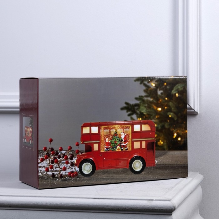 Светодиодная фигура «Автобус» 30 × 19 × 11 см, пластик, батарейки ААх3 (не в комплекте), USB, свечение тёплое белое Светодиодная фигура «Автобус» 30 × 19 × 11 см, пластик, батарейки ААх3 (не в комплекте), USB, свечение тёплое белое