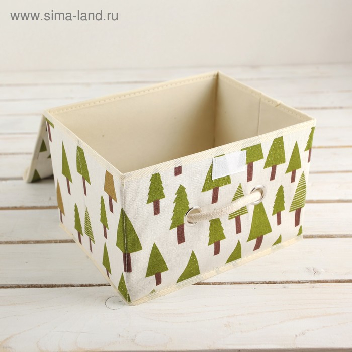 Короб стеллажный для хранения с крышкой «Ёлки», 26×20×17 см Короб стеллажный для хранения с крышкой «Ёлки», 26×20×17 см