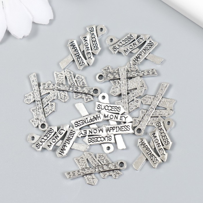 Декор для творчества металл Декор для творчества металл "Указатели" набор 12 шт серебро 1,4х2,5 см