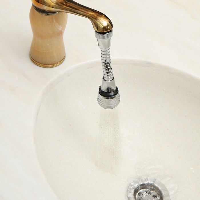 Аэратор ZEIN, регулировка потока, на гибком шланге, 140 мм, универсальный, пластик Аэратор ZEIN, регулировка потока, на гибком шланге, 140 мм, универсальный, пластик