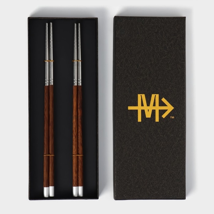 Набор палочек для суши из неражавеющей стали Magistro, d=0,8 см, 25 см, 2 пары, 304 сталь, цвет серебряный Набор палочек для суши из неражавеющей стали Magistro, d=0,8 см, 25 см, 2 пары, 304 сталь, цвет серебряный