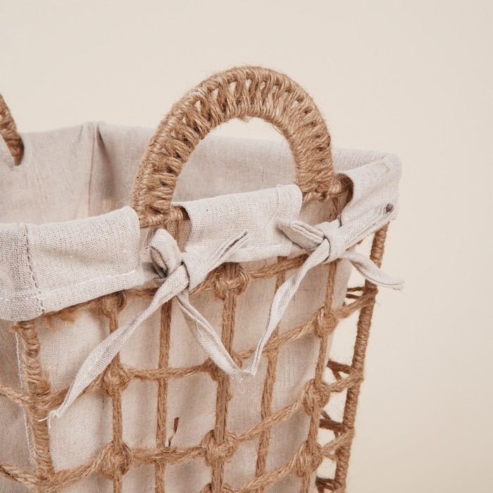 Корзина для хранения SL Home, ручное плетение, с ручками, квадратная, джут, 27×27×31 см Корзина для хранения SL Home, ручное плетение, с ручками, квадратная, джут, 27×27×31 см