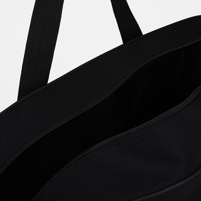 Сумка дорожная на молнии, наружный карман, длинный ремень, цвет чёрный Сумка дорожная на молнии, наружный карман, длинный ремень, цвет чёрный