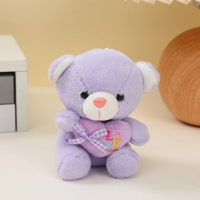 Мягкая игрушка «Медведь с сердцем», на брелоке, 12 см, цвет МИКС Мягкая игрушка «Медведь с сердцем», на брелоке, 12 см, цвет МИКС