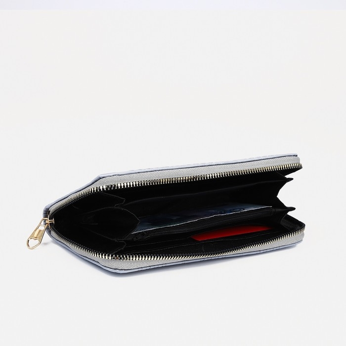 Кошелёк на молнии, цвет серо-голубой Кошелёк на молнии, цвет серо-голубой