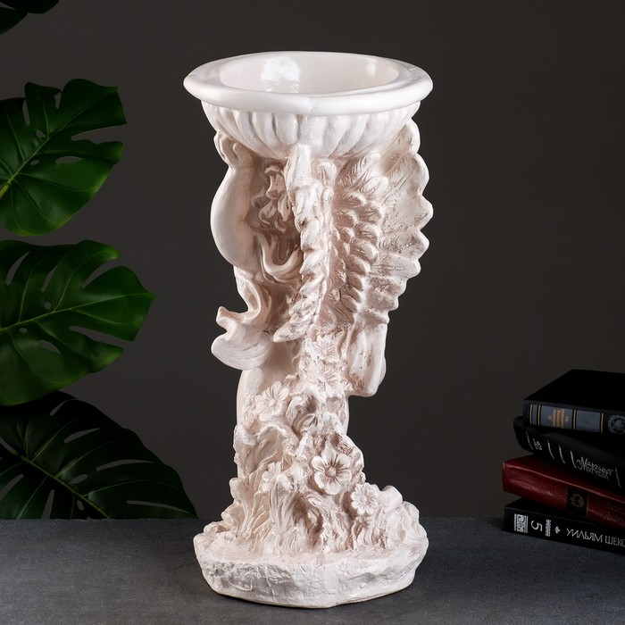 Фигурное кашпо Фигурное кашпо "Ангел с чашей" состаренный 0,6 л / 22х55х22см