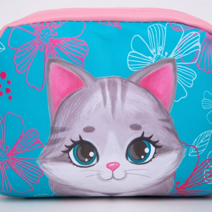 Сумка детская для девочки «Серый котик» из эко-кожи, на ремешке, 15х12х3 см Сумка детская для девочки «Серый котик» из эко-кожи, на ремешке, 15х12х3 см