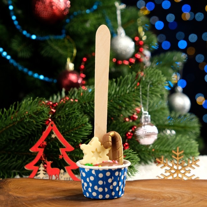 Новый год. Фигурный шоколад Новый год. Фигурный шоколад "Горячий шоколад с маршмеллоу "Снежинка", 47 г