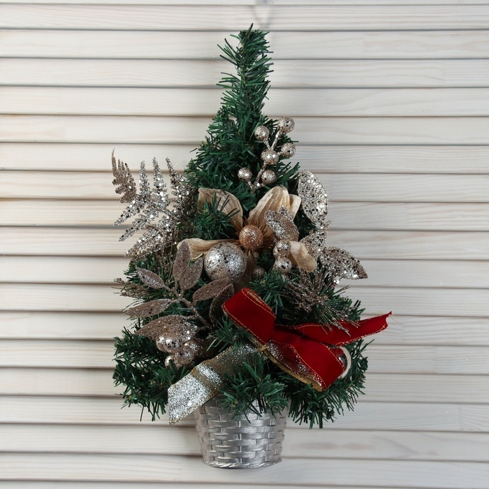 Ёлка декор настенная  Ёлка декор настенная "Магнолия золотая" 40х24 см