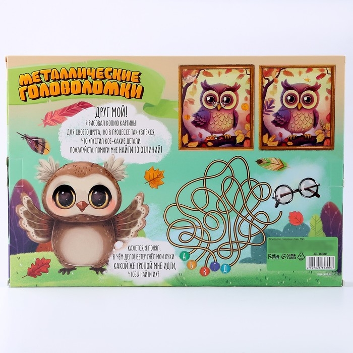 Металлическая головоломка 30 шт «Сова» Металлическая головоломка 30 шт «Сова»