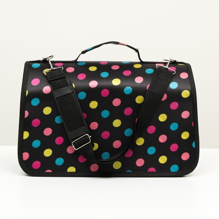 Сумка - переноска для животных  Сумка - переноска для животных "Горошек", чёрная, размер L, 53 х 21 х 29 см