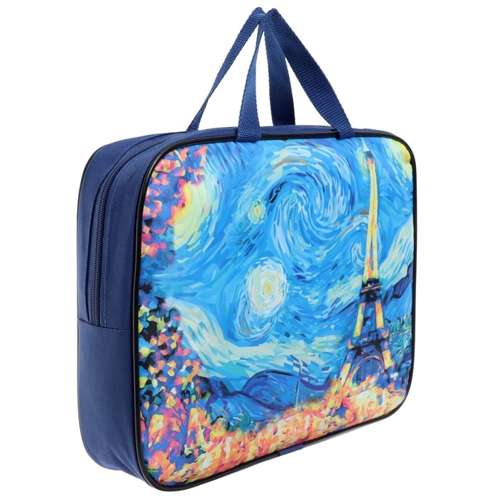 Папка с ручками текстильная А4, 350 х 270 х 70 мм, Calligrata  Папка с ручками текстильная А4, 350 х 270 х 70 мм, Calligrata "Париж"