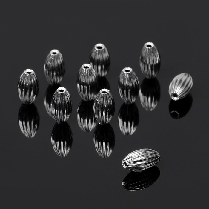 Кримп (зажимная бусина) СМ-392 (набор 10 шт.), 5 мм, цвет серебро