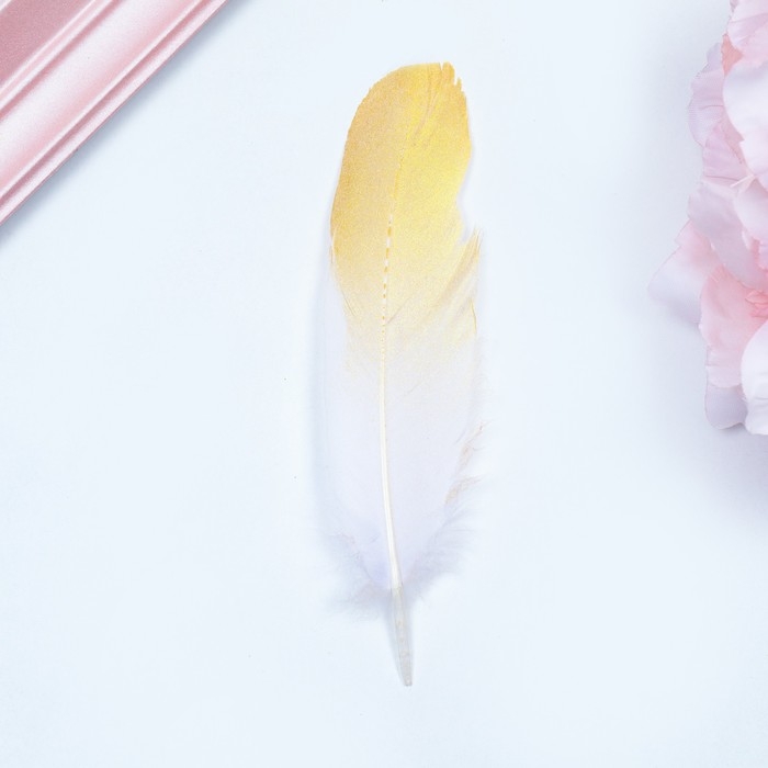 Перья для декора, золото , частичная окраска 13-15 см 10 шт Перья для декора, золото , частичная окраска 13-15 см 10 шт