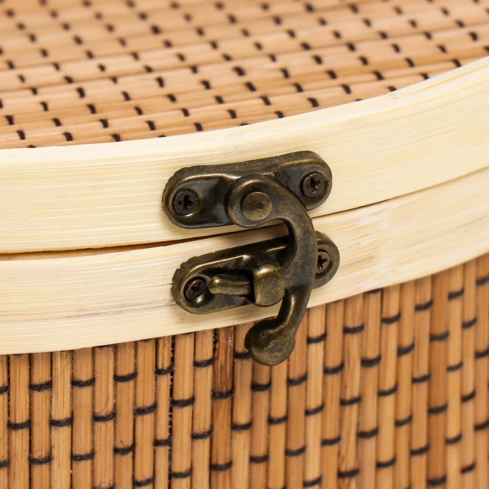 Шкатулка бамбук Шкатулка бамбук "Кузовок" с ручками 18х20х22 см