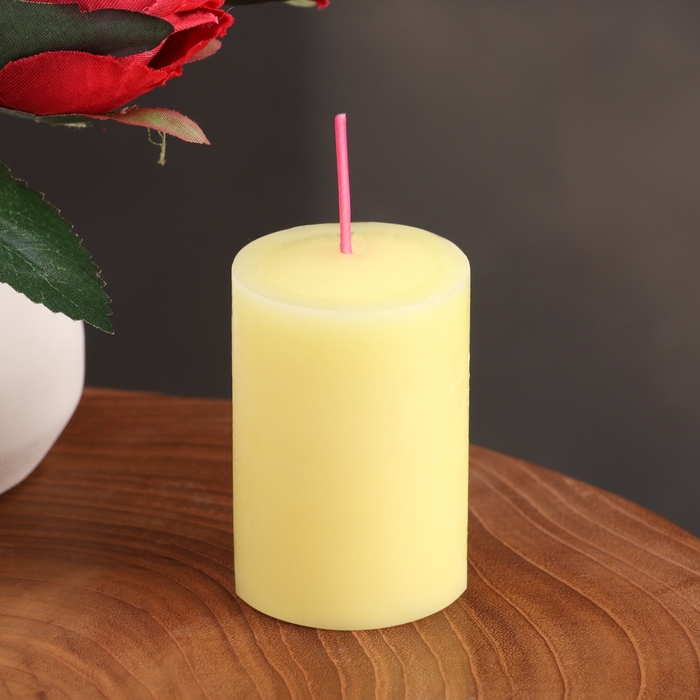 Набор свечей-столбиков 2 шт, 4х6 см, ваниль Набор свечей-столбиков 2 шт, 4х6 см, ваниль