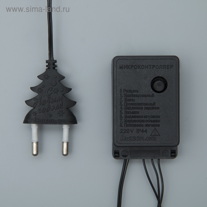 Гирлянда &laquo;Нить&raquo; 3 м, IP20, тёмная нить, 30 ламп, свечение мульти, 8 режимов, 220 В