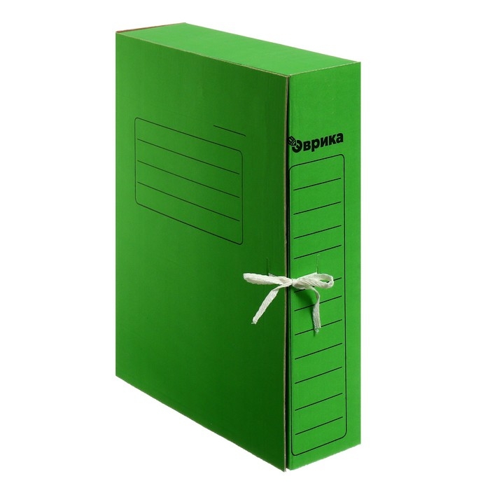 Папка архивная с завязками Calligrata, микрогофрокартон, 70 мм, до 700 л, зелёный Папка архивная с завязками Calligrata, микрогофрокартон, 70 мм, до 700 л, зелёный