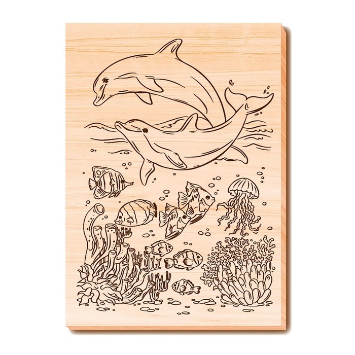 Набор досок для выжигания и росписи «Водный мир», А5, 5 шт.