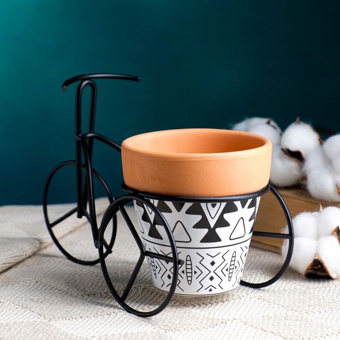 Кашпо Кашпо "Велосипед" 9*9см на мет подставке