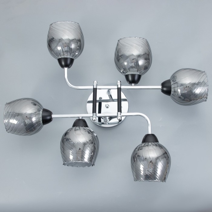 Люстра Люстра "Кириена" 6хЕ27 40Вт чёрно-хромовый 70х70х27 см BayerLux