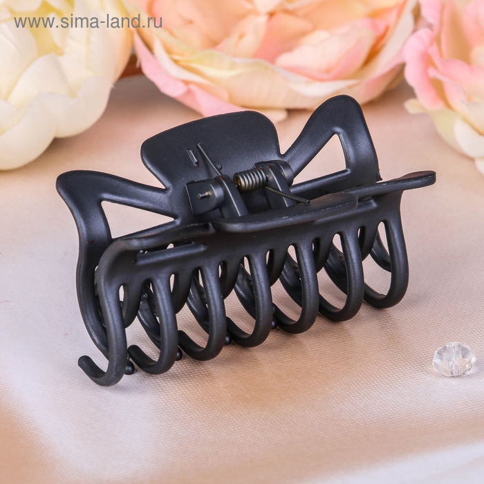 Краб для волос Краб для волос "Двойной зубец" бант, 8 см, микс