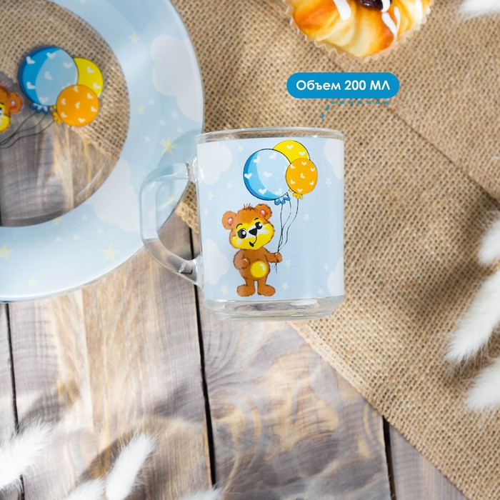 Набор детской посуды Доляна «Мишутка», 3 предмета: кружка 200 мл, миска 450 мл, тарелка d=20 см Набор детской посуды Доляна «Мишутка», 3 предмета: кружка 200 мл, миска 450 мл, тарелка d=20 см