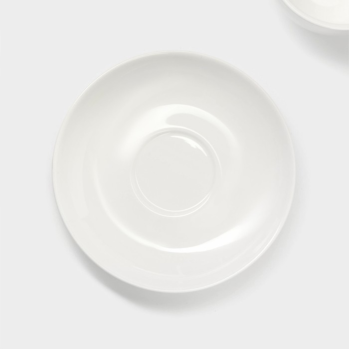 Чайная пара фарфоровая Magistro «Бланш», 2 предмета: чашка 280 мл, блюдце d=15 см, цвет белый Чайная пара фарфоровая Magistro «Бланш», 2 предмета: чашка 280 мл, блюдце d=15 см, цвет белый