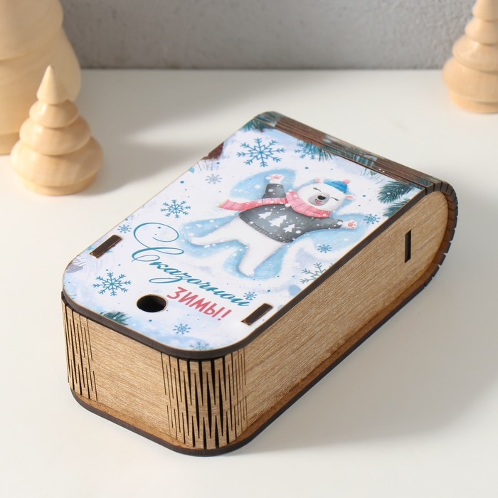 Новогодняя шкатулка-книга  Новогодняя шкатулка-книга "Сказочной зимы" 13х7х4 см