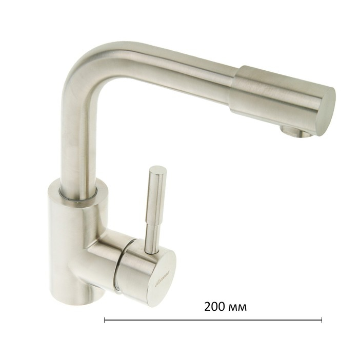 Cмеситель для раковины Accoona A9690-2, однорычажный, с гайкой, нержавеющая сталь Cмеситель для раковины Accoona A9690-2, однорычажный, с гайкой, нержавеющая сталь