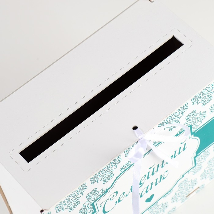 Семейный банк с печатью, 24х14х20 см, Белый-зелёный Семейный банк с печатью, 24х14х20 см, Белый-зелёный