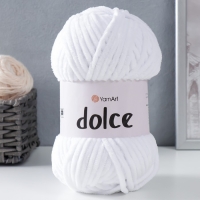 Пряжа "Dolce" 100% микрополиэстер 120м/100гр (741 белый)