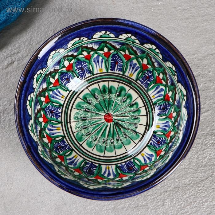 Коса Риштанская Керамика  Коса Риштанская Керамика "Узоры" 14,5 см, малая, синяя