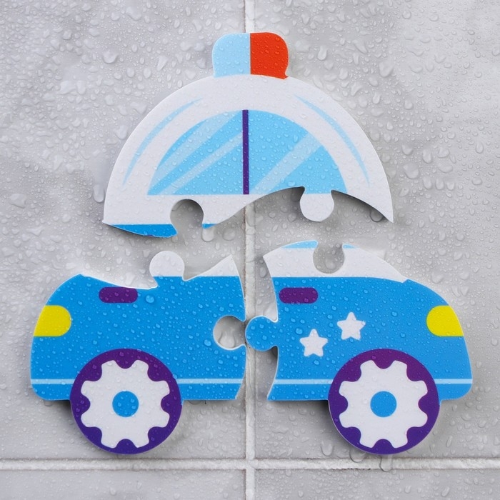 Мягкий пазл для малышей «Полицейская машина», 3 детали, Крошка Я Мягкий пазл для малышей «Полицейская машина», 3 детали, Крошка Я