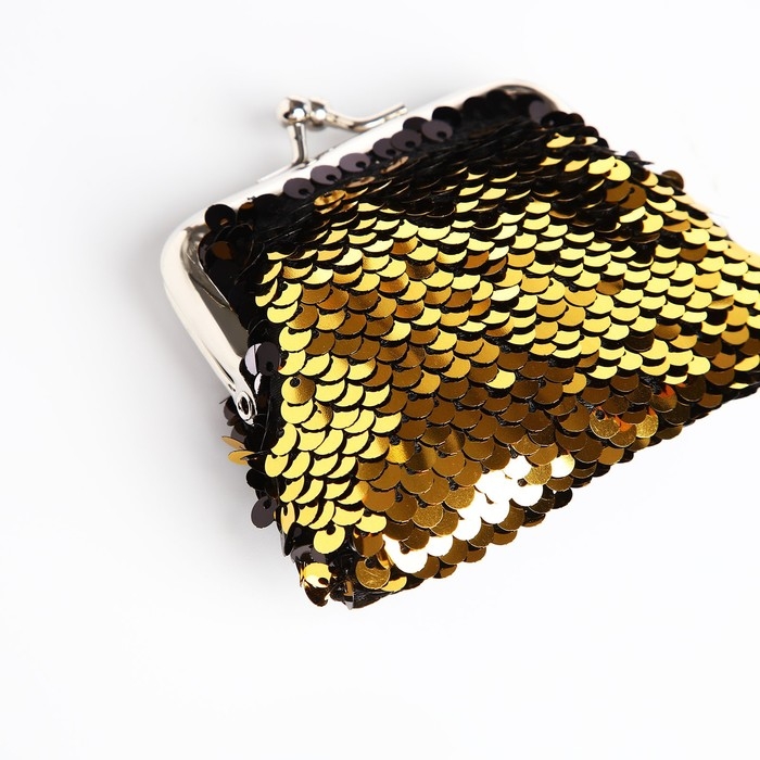 Кошелёк на фермуаре, цвет чёрный/золото