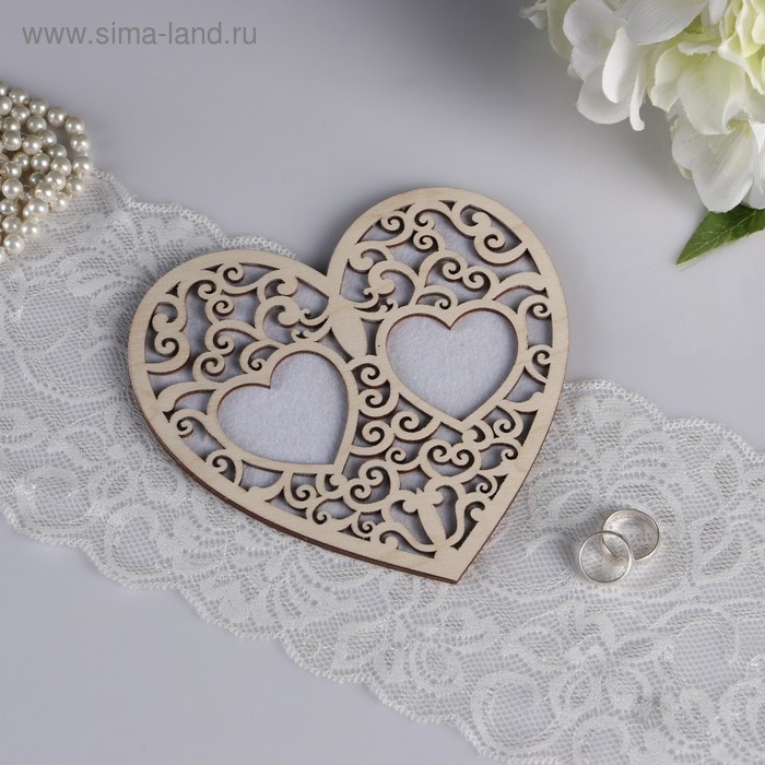 Подставка под кольца Подставка под кольца "Сердце", белая, 16,5х16,5 см