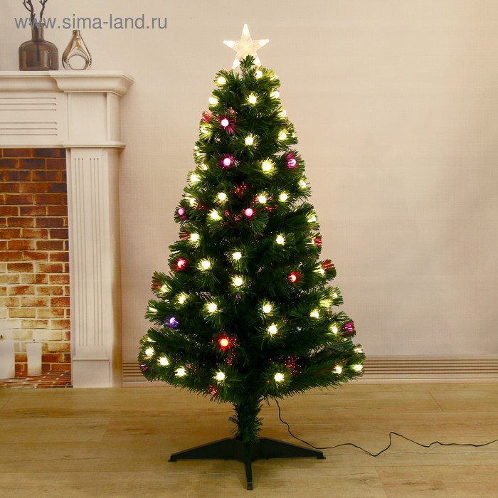Ёлка фиброоптическая Ёлка фиброоптическая "Огонёк" 120 см d нижнего яруса 65 см 124 ветки