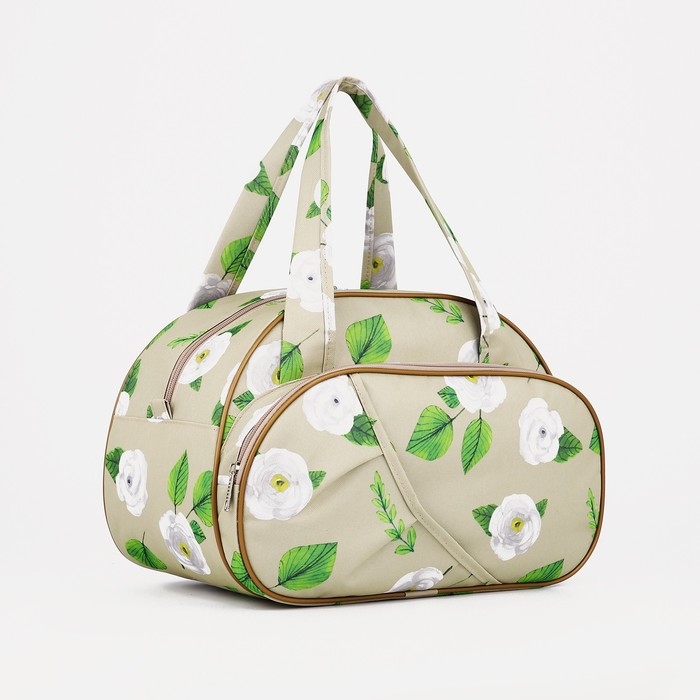 Сумка дорожная женская на молнии, наружный карман, цвет бежевый Сумка дорожная женская на молнии, наружный карман, цвет бежевый