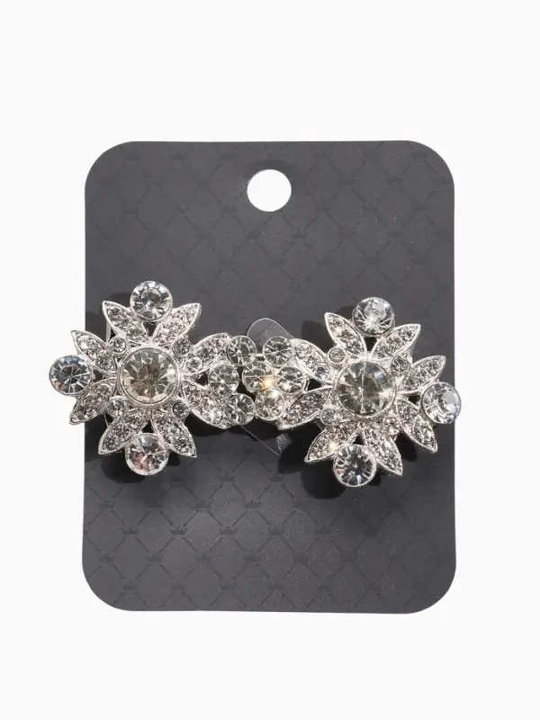 Зажим для кардигана Зажим для кардигана "Ажур", гербер, цвет белый в серебре