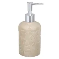 VETTA Дозатор для жидкого мыла, керамика, 17x7,5x7,5 см, листья, беж